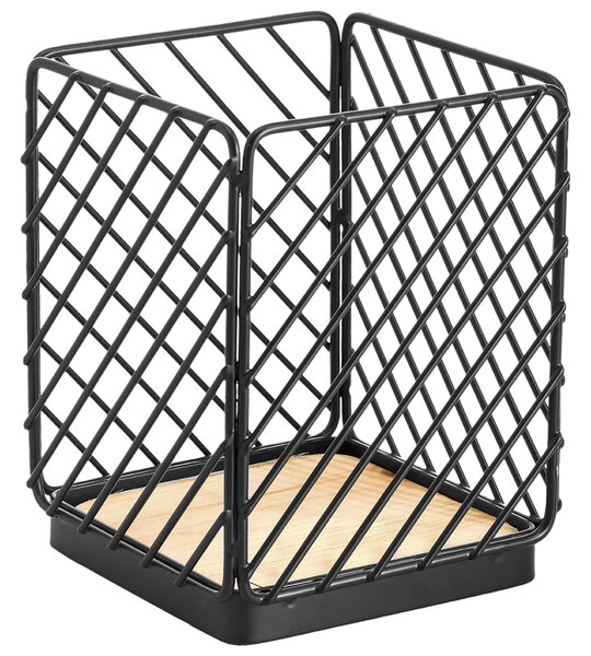 Laveo Oslo, stojan na príbory 106x106x140 mm, čierna-hnedá, LAV-ELA_700A