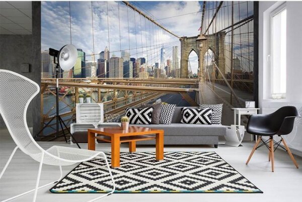DIMEX | Vliesové fototapety na stenu Mesto New York MS-5-0004 | 375 x 250 cm | modrá, béžová, biela, viacfarebná