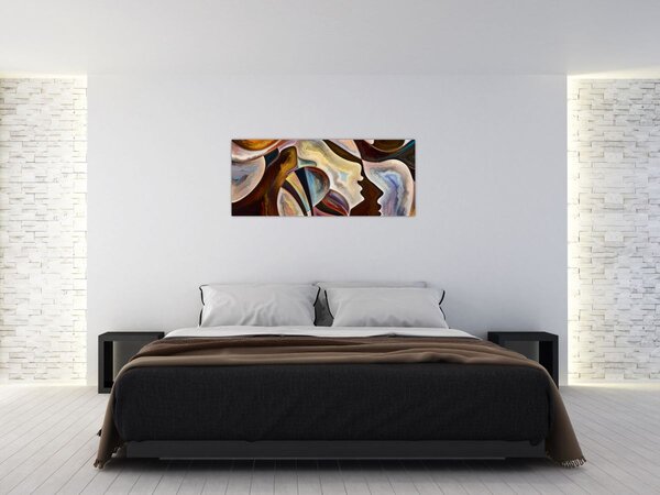 Obraz - Abstrakcia hláv (120x50 cm)