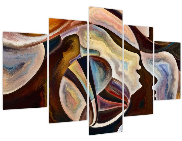 Obraz - Abstrakcia hláv (150x105 cm)