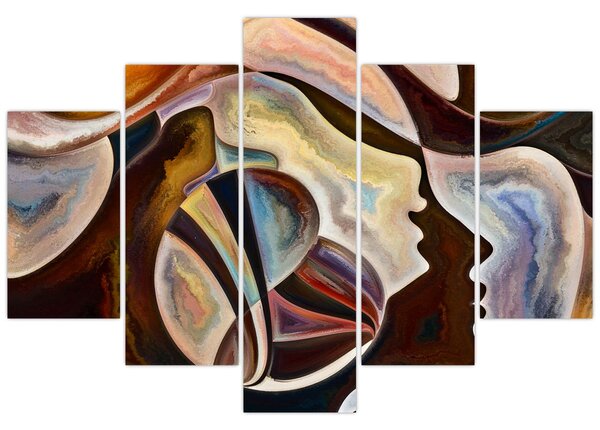 Obraz - Abstrakcia hláv (150x105 cm)