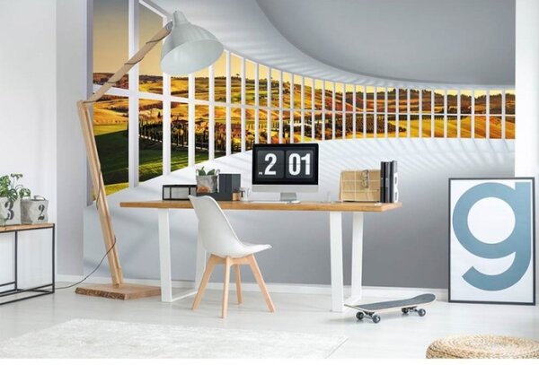 DIMEX | Vliesové fototapety na stenu Hala s výhľadom MS-5-0040 | 375 x 250 cm | biela, šedá, viacfarebná