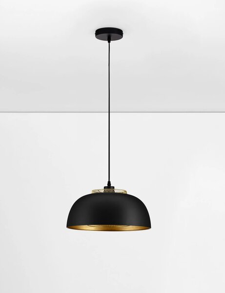 LED čierno-zlatý moderný luster Sqube