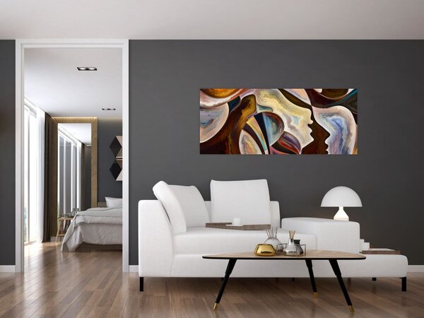 Obraz - Abstrakcia hláv (120x50 cm)