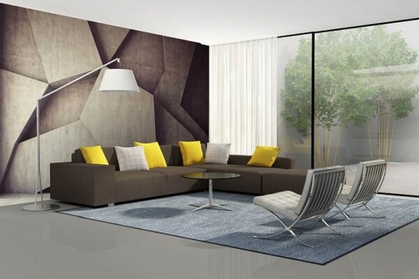 DIMEX | Vliesové fototapety na stenu 3D betónové pozadie MS-5-0037 | 375 x 250 cm | béžová