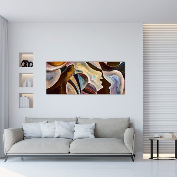 Obraz - Abstrakcia hláv (120x50 cm)