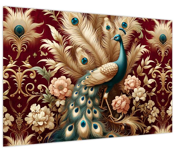 Obraz – Elegantný páv (90x60 cm)