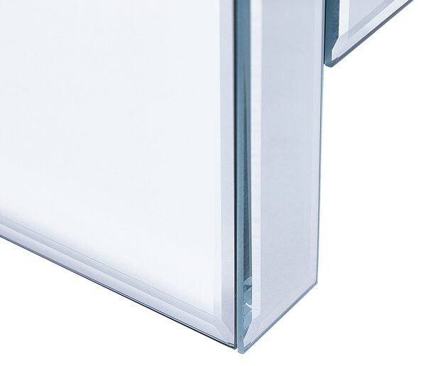 Komoda s 3 zásuvkami strieborný zrkadlový sklenený nočný stolík 60 x 30 x 30 cm moderný dizajn glamour