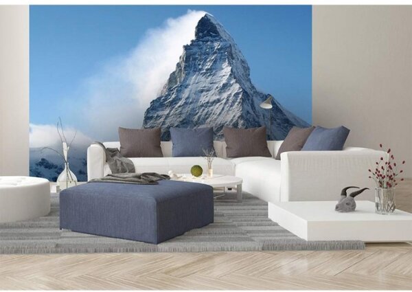 DIMEX | Vliesové fototapety na stenu Matterhorn MS-5-0073 | 375 x 250 cm | biela, modrá