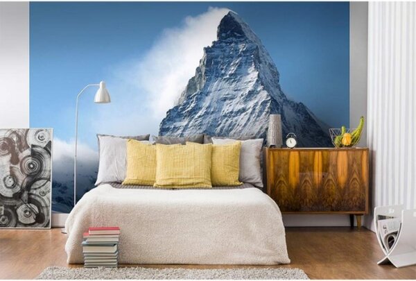 DIMEX | Vliesové fototapety na stenu Matterhorn MS-5-0073 | 375 x 250 cm | biela, modrá