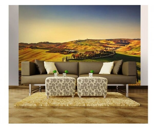 DIMEX | Vliesové fototapety na stenu Toskánsko MS-5-0070 | 375 x 250 cm | žltá, zelená, modrá