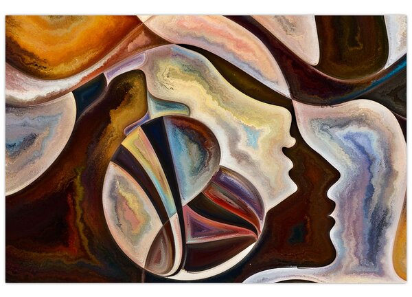 Obraz - Abstrakcia hláv (90x60 cm)