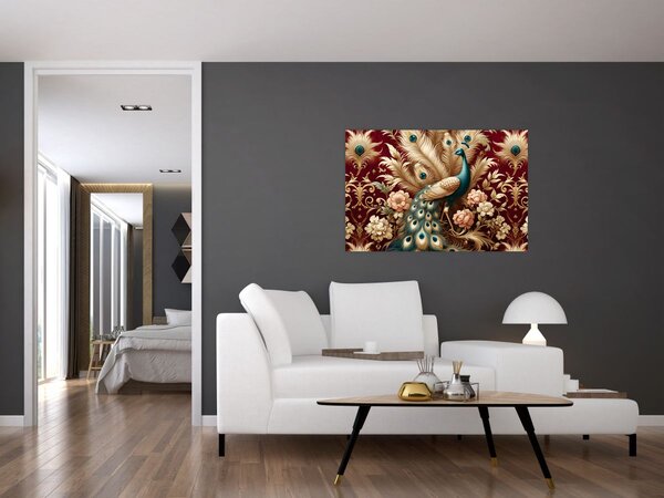 Obraz – Elegantný páv (90x60 cm)
