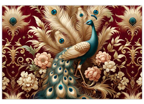 Obraz – Elegantný páv (90x60 cm)