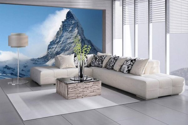 DIMEX | Vliesové fototapety na stenu Matterhorn MS-5-0073 | 375 x 250 cm | biela, modrá