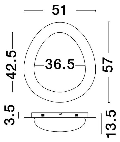 Dizajnové stropné svietidlo Nimbus 57 – 57 x 13 x 100 cm
