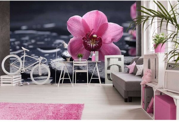 DIMEX | Vliesové fototapety na stenu Orchidea MS-5-0120 | 375 x 250 cm | čierna, ružová