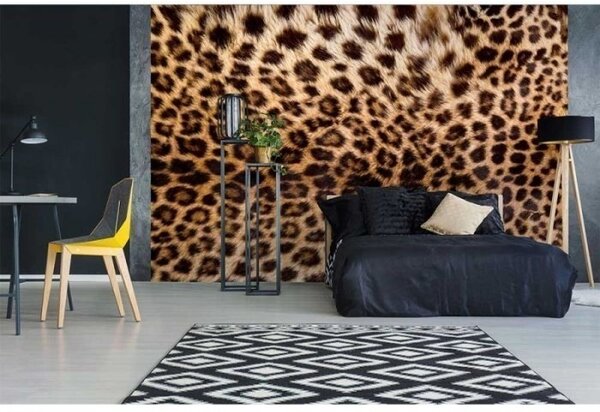 DIMEX | Vliesové fototapety na stenu Leopardia koža MS-5-0184 | 375 x 250 cm | čierna, hnedá