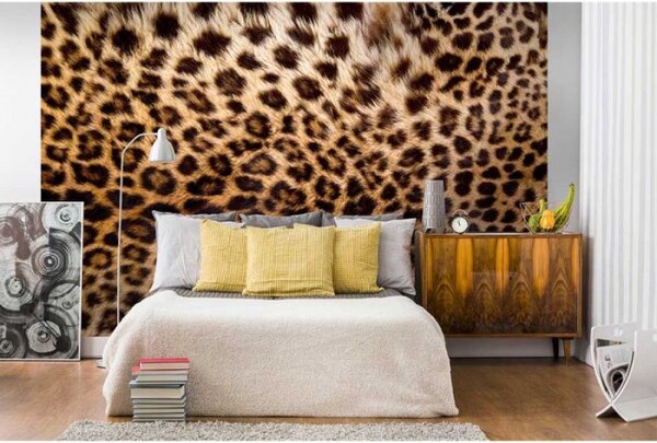 DIMEX | Vliesové fototapety na stenu Leopardia koža MS-5-0184 | 375 x 250 cm | čierna, hnedá
