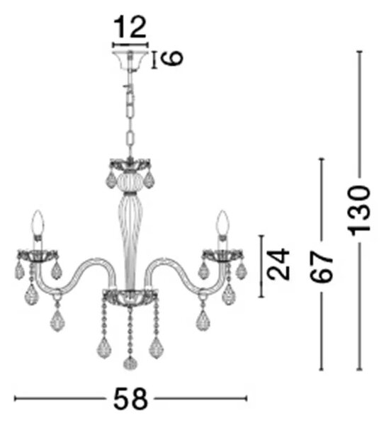 Luxusný luster Venezia 58 – Číra
