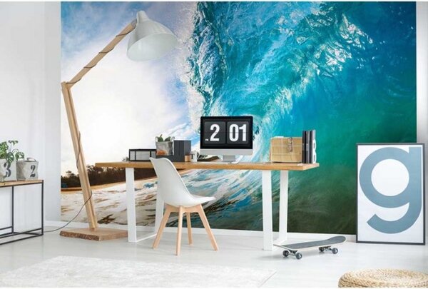 DIMEX | Vliesové fototapety na stenu Vlny oceánu MS-5-0213 | 375 x 250 cm | modrá, tyrkysová, biela