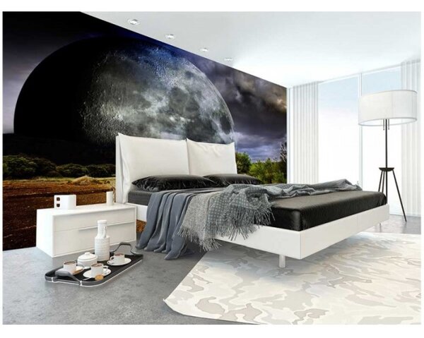 DIMEX | Vliesové fototapety na stenu Mesiac MS-5-0185 | 375 x 250 cm | šedá, zelená, hnedá