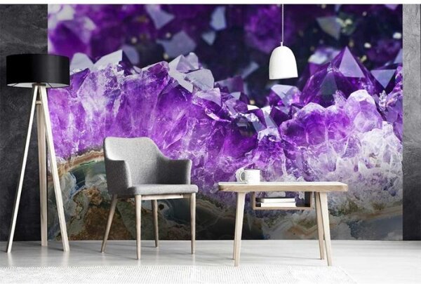 DIMEX | Vliesové fototapety na stenu Ametyst MS-5-0181 | 375 x 250 cm | fialová, šedá