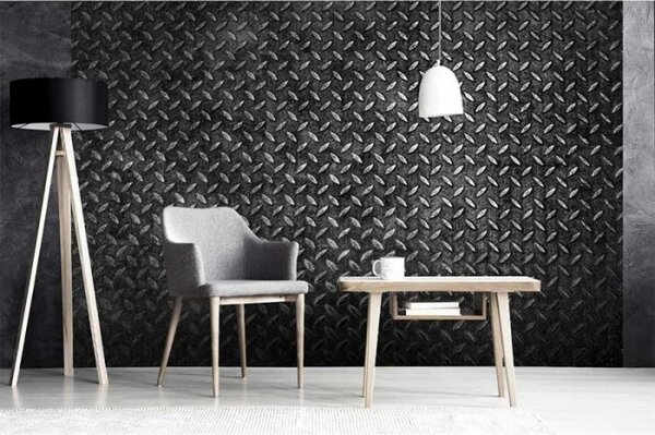 DIMEX | Vliesové fototapety na stenu Kovová platforma MS-5-0183 | 375 x 250 cm | čierna