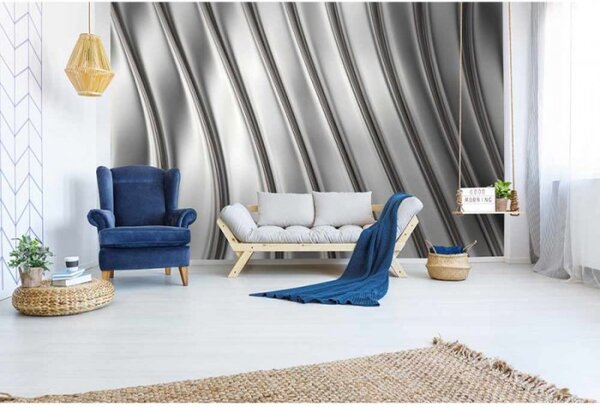 DIMEX | Vliesové fototapety na stenu Kovové pásy MS-5-0299 | 375 x 250 cm | biela, šedá