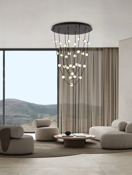 LED stmievateľný čierno-zlatý dizajnový luster Alcinoe 120