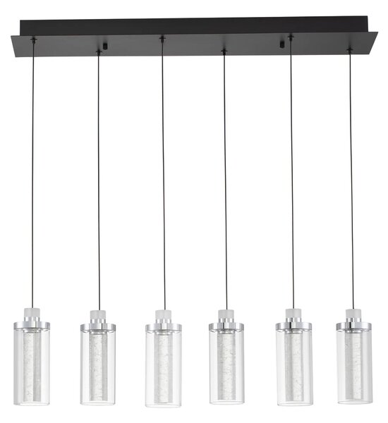 LED stmievateľný čierno-chrómový dizajnový luster Lune 170