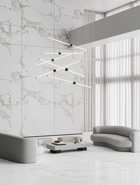 LED stmievateľný čierna moderný luster Atmosfera 250