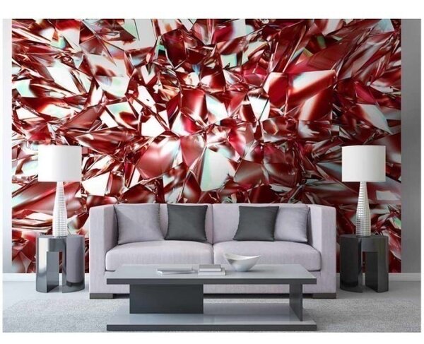 DIMEX | Vliesové fototapety na stenu Červený kryštál MS-5-0281 | 375 x 250 cm | červená, biela