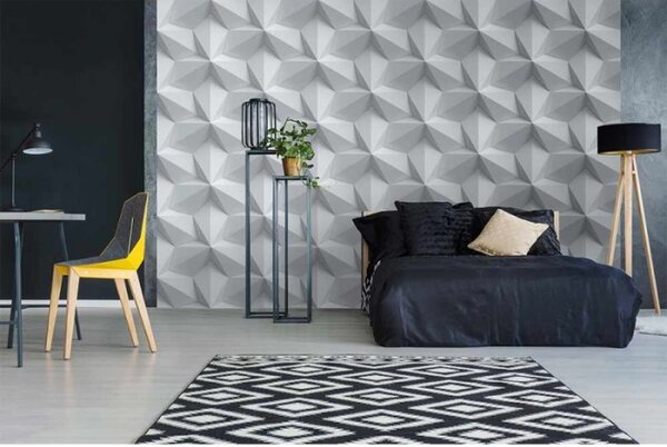 DIMEX | Vliesové fototapety na stenu 3D moderný ornament MS-5-0300 | 375 x 250 cm | čierna, šedá