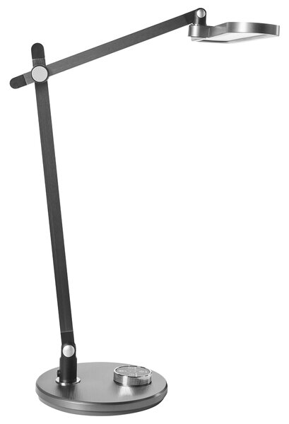 Stolná LED lampa sivá ABS multifunkčná otočné rameno plynulé stmievanie 3 farby svetla oneskorené vypnutie moderný štýl kancelária
