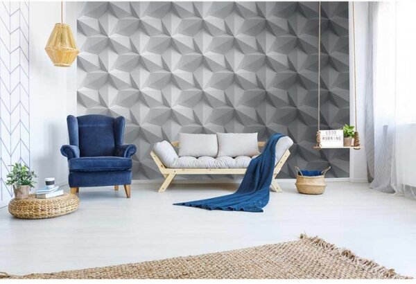 DIMEX | Vliesové fototapety na stenu 3D moderný ornament MS-5-0300 | 375 x 250 cm | čierna, šedá