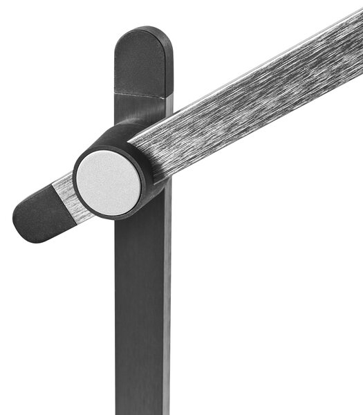 Stolná LED lampa sivá ABS multifunkčná otočné rameno plynulé stmievanie 3 farby svetla oneskorené vypnutie moderný štýl kancelária