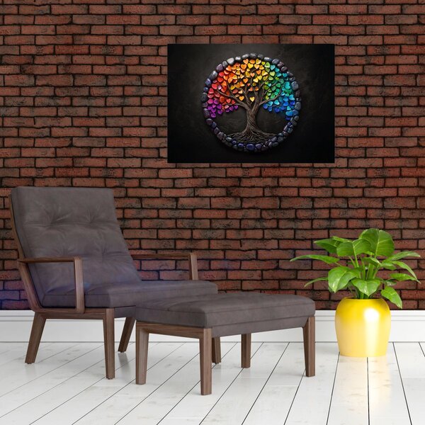 Obraz – Strom plný farebných sŕdc (70x50 cm)
