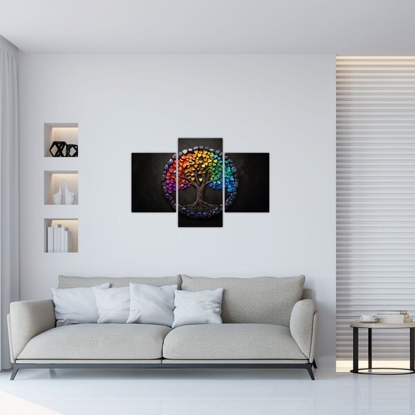 Obraz – Strom plný farebných sŕdc (90x60 cm)