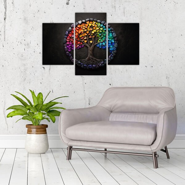 Obraz – Strom plný farebných sŕdc (90x60 cm)