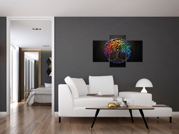 Obraz – Strom plný farebných sŕdc (90x60 cm)
