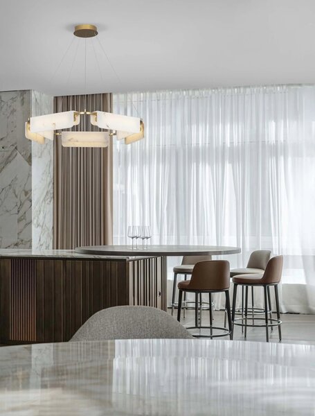 LED stmievateľný mosadz zlatá moderný luster Aider