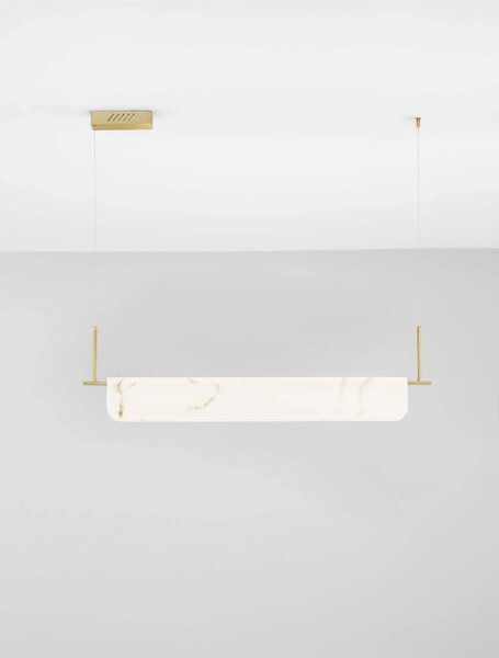LED stmievateľný mosadzno-zlatý moderný luster Aider