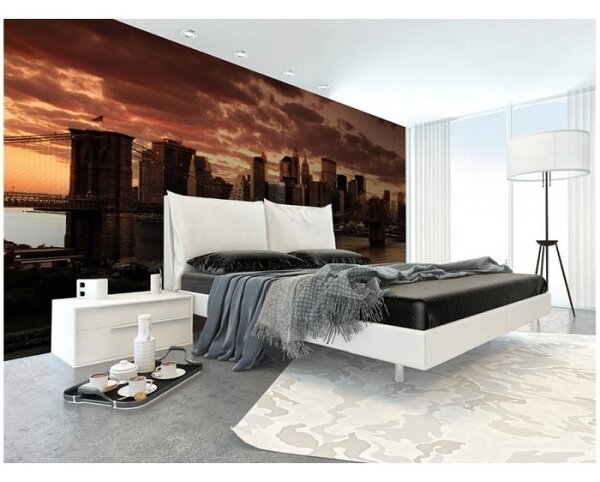 DIMEX | Vliesové fototapety na stenu New York MS-5-0002 | 375 x 250 cm | oranžová, hnedá