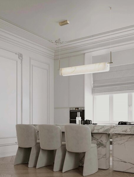 LED stmievateľný mosadzno-zlatý moderný luster Aider