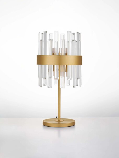 Zlatá stolná lampa Crown 50 – Svetlá sivá