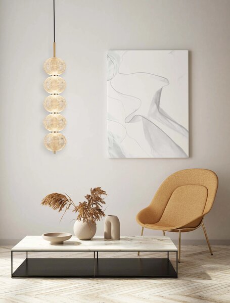LED stmievateľný zlatý dizajnový luster Klelia