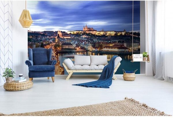 DIMEX | Vliesové fototapety na stenu Praha MS-5-0031 | 375 x 250 cm | modrá, žltá, béžová