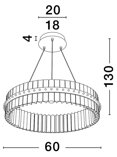 LED stmievateľný platinum zlatý moderný luster Kezo-60 – Zlatá