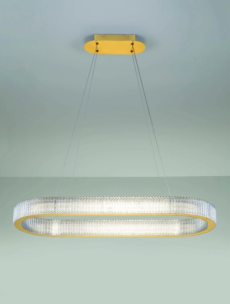 LED stmievateľný platinum zlatý moderný luster Kinara 130